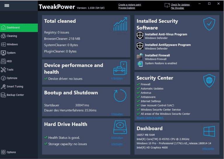 TweakPower 2.040 instal the new version for windows